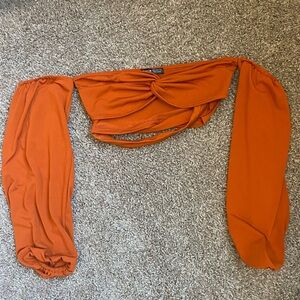 Cropped off the shoulder long sleeve